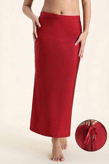 Buy Zivame Shimmer Stretchy Saree Underskirt  - Red Dahlia